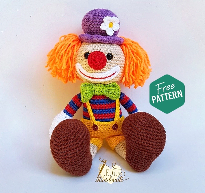Free Crochet Cute Clown Amigurumi Pattern – Amigurumi