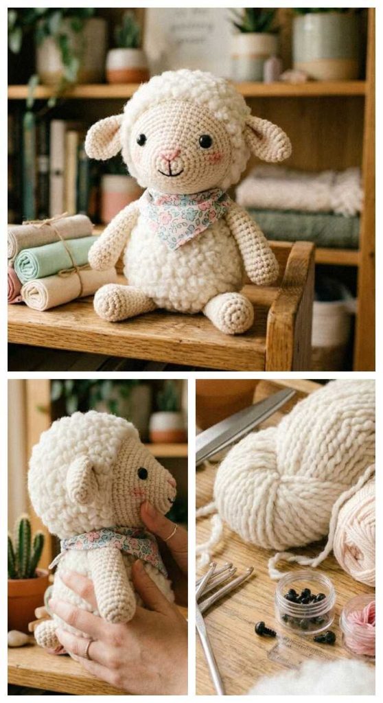 little lamb amigurumi crochet doll soft sheep crochet toy idea