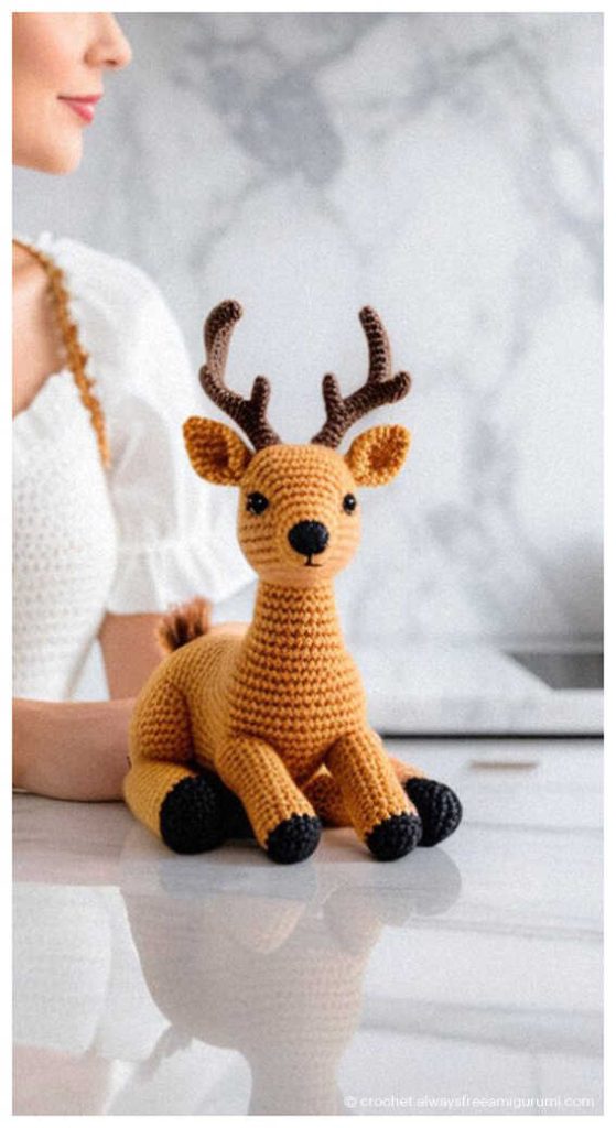 cute deer amigurumi free crochet pattern forest animal plush handmade toy