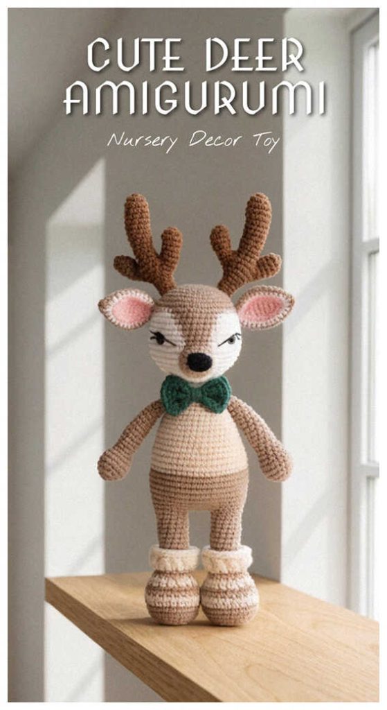 cute deer amigurumi free crochet pattern woodland nursery crochet toy