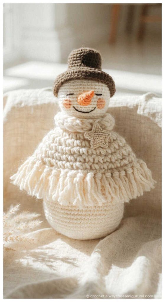 cute snowman amigurumi free crochet pattern cozy winter handmade plush toy
