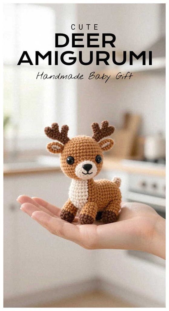 tiny deer amigurumi free crochet pattern beginner friendly forest animal crochet