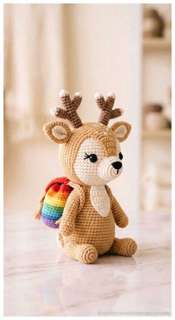cute deer amigurumi free crochet pattern forest animal handmade plush toy