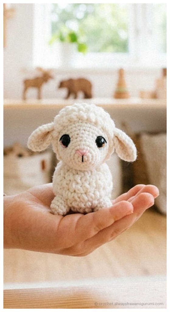 little lamb amigurumi crochet plush adorable sheep toy idea