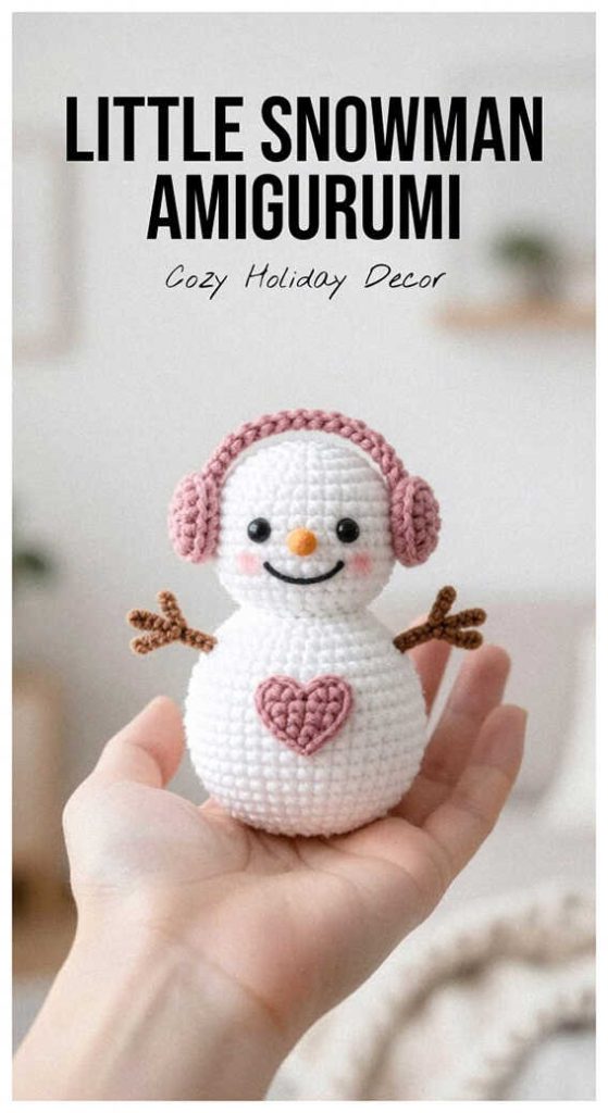 little snowman amigurumi free crochet pattern cute winter crochet gift idea
