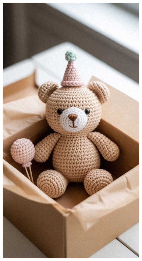 teddy bear amigurumi crochet plush cute party bear gift idea