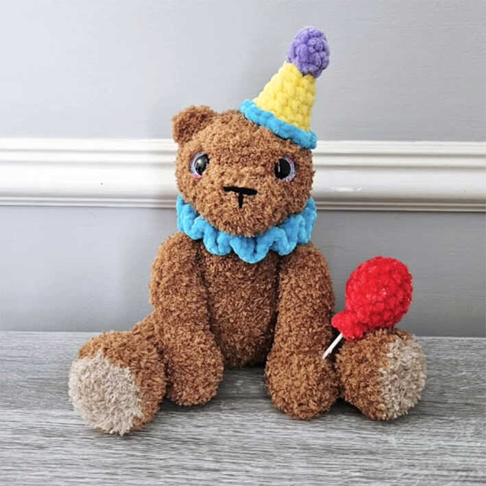Party Teddy Bear Amigurumi Free Crochet Pattern