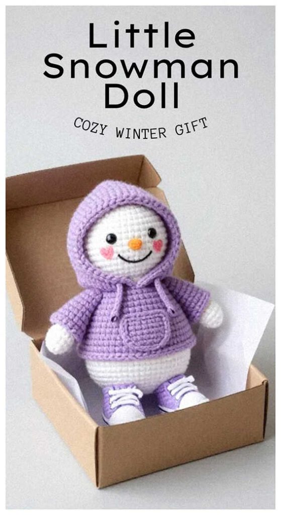 little snowman amigurumi free crochet pattern cozy winter crochet doll