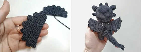 toothless dragon amigurumi assembly step free crochet pattern