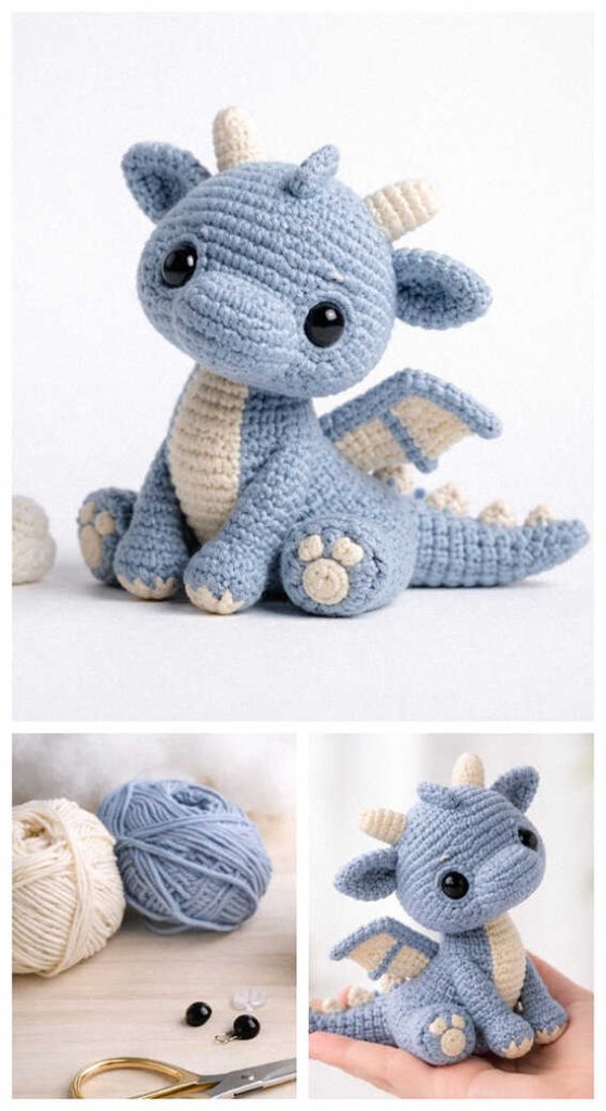 cute dragon amigurumi crochet plush fantasy toy idea