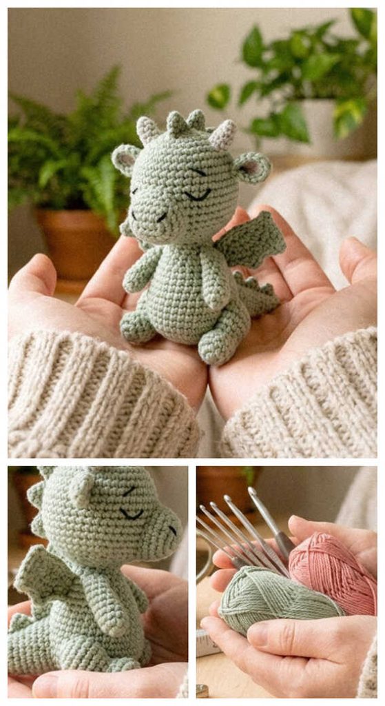 dragon amigurumi crochet plush cute fantasy toy idea
